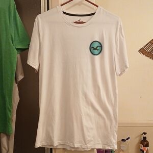 Hollister‎ White and Blue Short Sleeve Tees. Sz.L